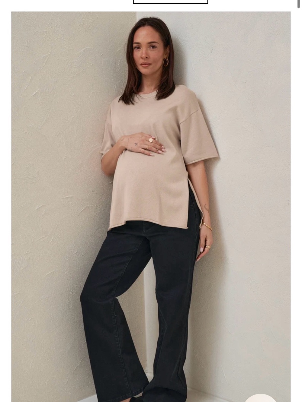 Bae. Cloud Nine Knit Tee - Oatmeal - Maternity Small